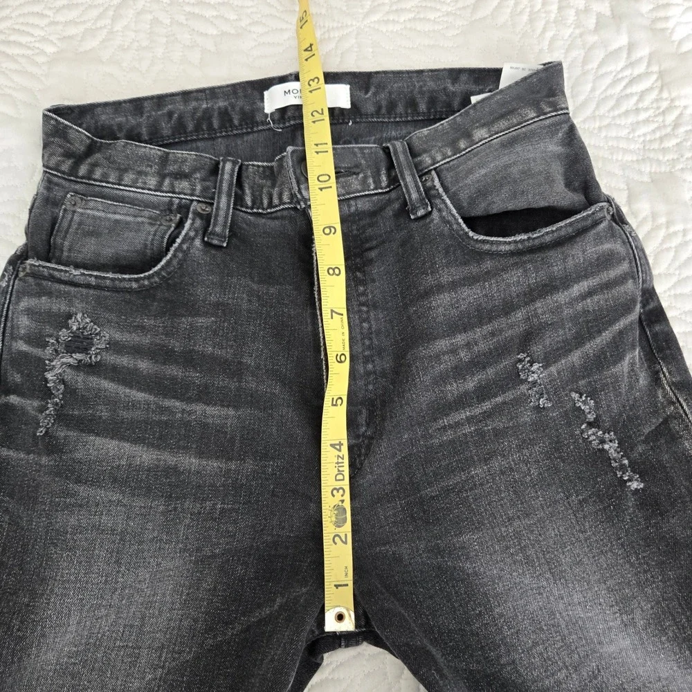 MOUSSY‎ VINTAGE jeans Alhambra Flare-Hi Jeans black crop split side hem Size 27